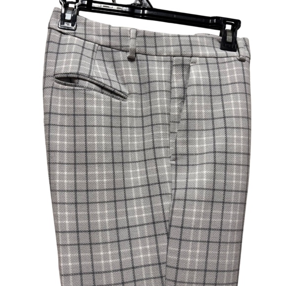 Ann Taylor | Women's Gray Plaid Tapered Pants - Picture 6 of 7